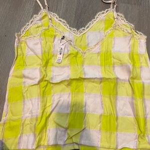 Victoria's Secret Yellow and Cream Plaid Camisole